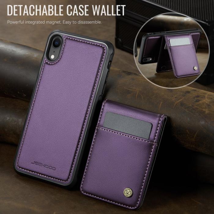 JEEHOOD - JEEHOOD J06 iPhone XR Fodral Läder MagSafe RFID Lila