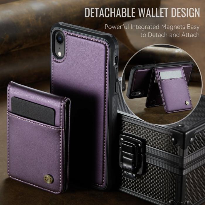 JEEHOOD - JEEHOOD J06 iPhone XR Fodral Läder MagSafe RFID Lila