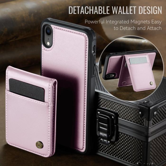 JEEHOOD - JEEHOOD J06 iPhone XR Skal Läder MagSafe RFID Skydd - Rosa