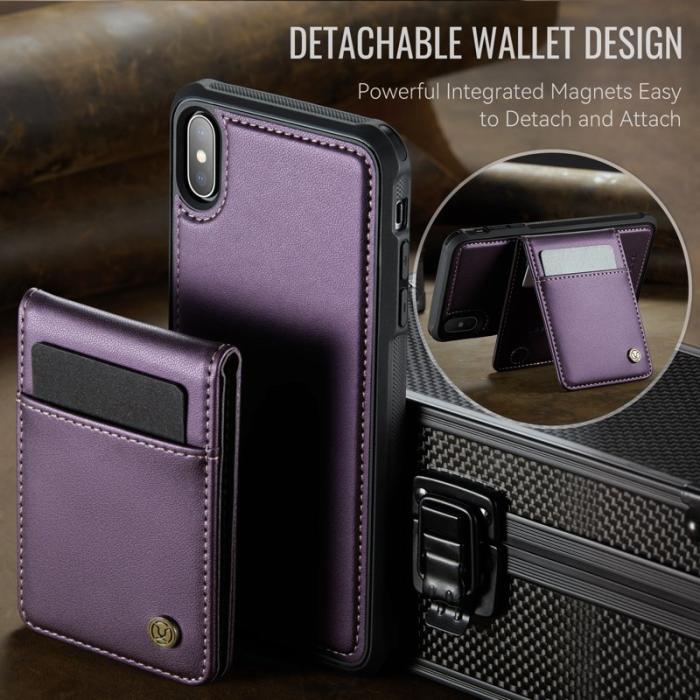 JEEHOOD - JEEHOOD J06 iPhone XS/X Skal MagSafe Läder Lila