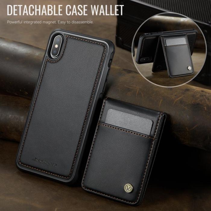 JEEHOOD - JEEHOOD J06 iPhone XS/X Skal med kortfack RFID-skydd - Svart