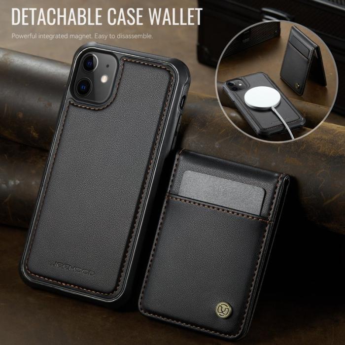 JEEHOOD - JEEHOOD J06 Läderfodral för iPhone 12 Pro/12 6.1 tum - Svart