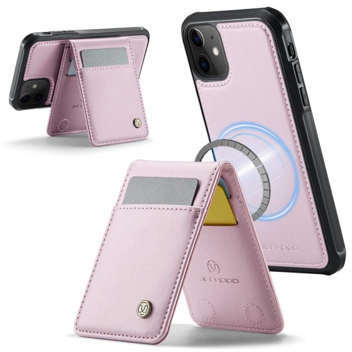 JEEHOOD - JEEHOOD J06 Läderfodral för iPhone 12 Pro/12 - Rosa