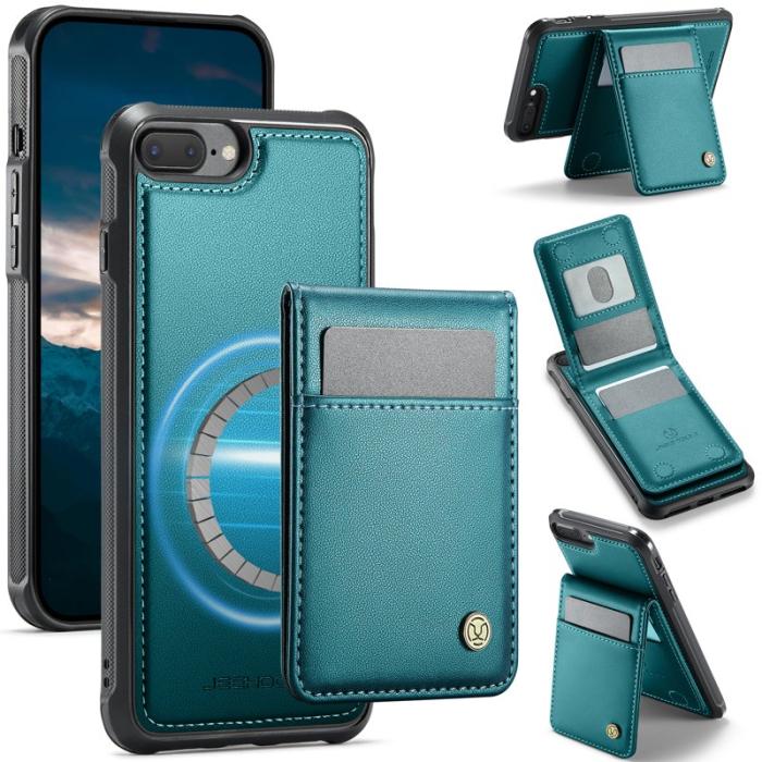 JEEHOOD - JEEHOOD J06 Läderfodral för iPhone 8 Plus/7 Plus - Blå