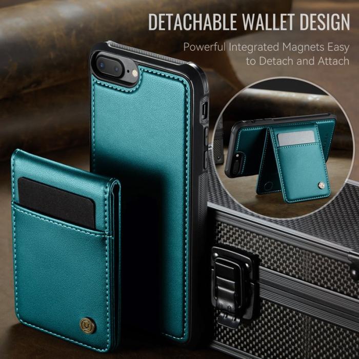 JEEHOOD - JEEHOOD J06 Läderfodral för iPhone 8 Plus/7 Plus - Blå