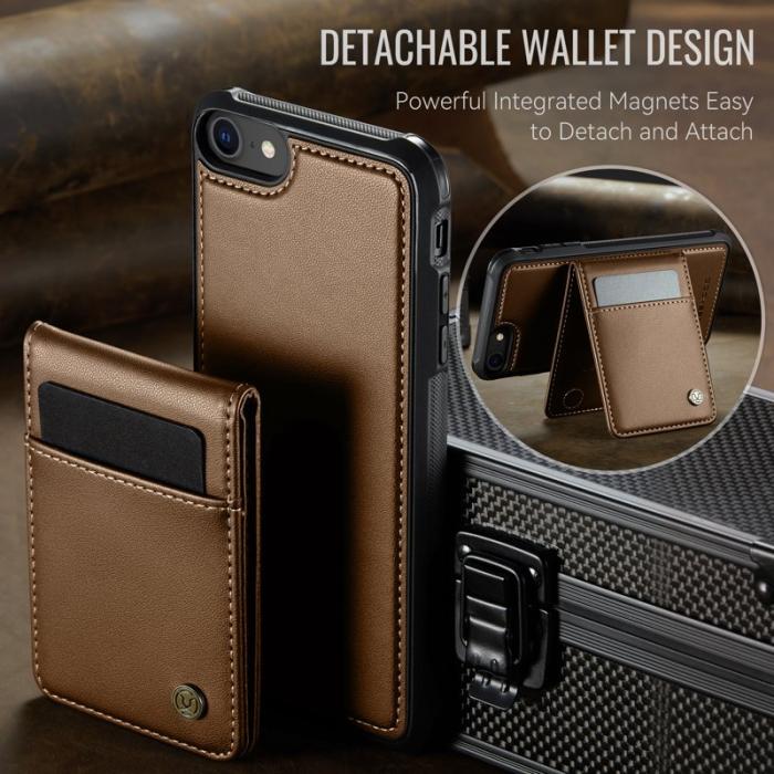 JEEHOOD - JEEHOOD J06 Läderfodral för iPhone 8/SE 2020/SE 2022 - Brun