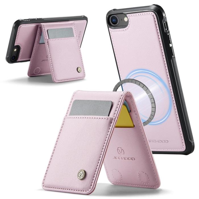 JEEHOOD - JEEHOOD J06 Läderfodral för iPhone 8/SE 2020/SE 2022 - Rosa