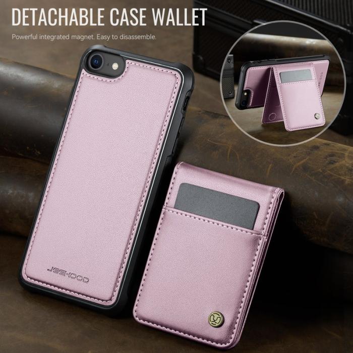 JEEHOOD - JEEHOOD J06 Läderfodral för iPhone 8/SE 2020/SE 2022 - Rosa