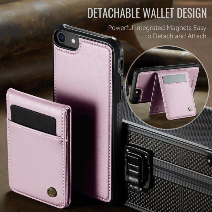 JEEHOOD - JEEHOOD J06 Läderfodral för iPhone 8/SE 2020/SE 2022 - Rosa