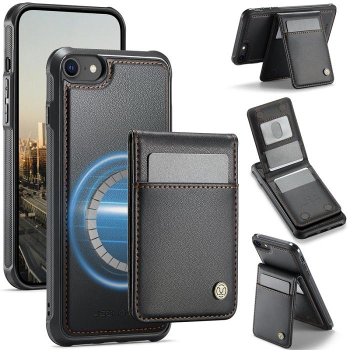 JEEHOOD - JEEHOOD J06 Läderfodral för iPhone 8/SE 2020/SE 2022 - Svart