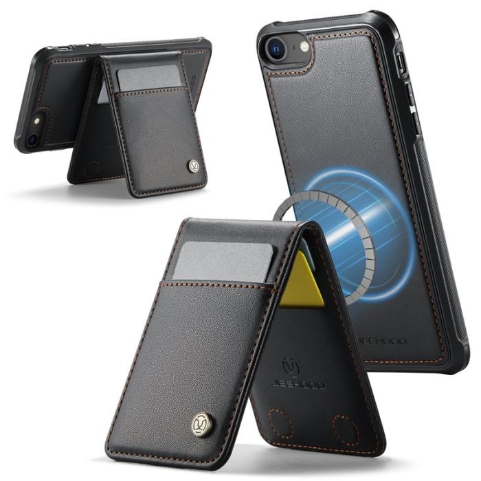 JEEHOOD - JEEHOOD J06 Läderfodral för iPhone 8/SE 2020/SE 2022 - Svart