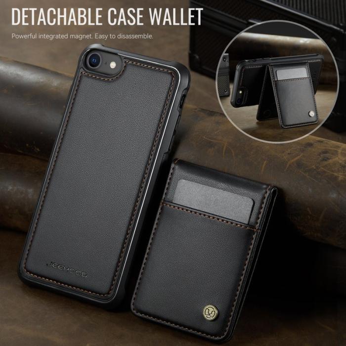 JEEHOOD - JEEHOOD J06 Läderfodral för iPhone 8/SE 2020/SE 2022 - Svart