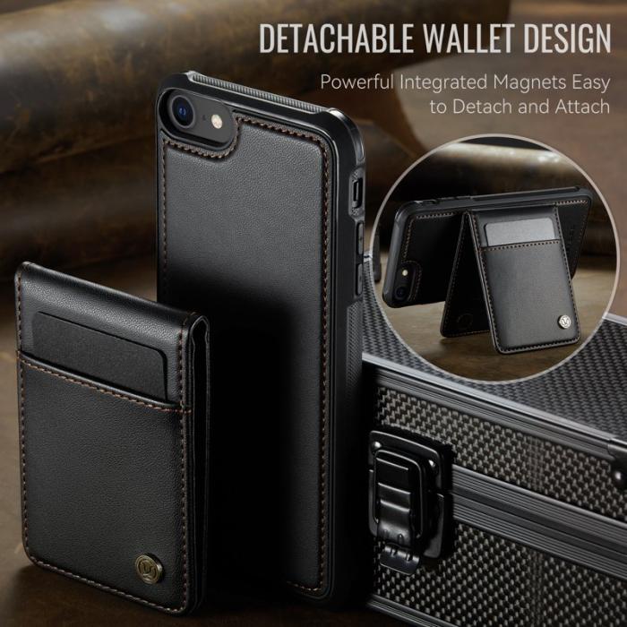 JEEHOOD - JEEHOOD J06 Läderfodral för iPhone 8/SE 2020/SE 2022 - Svart