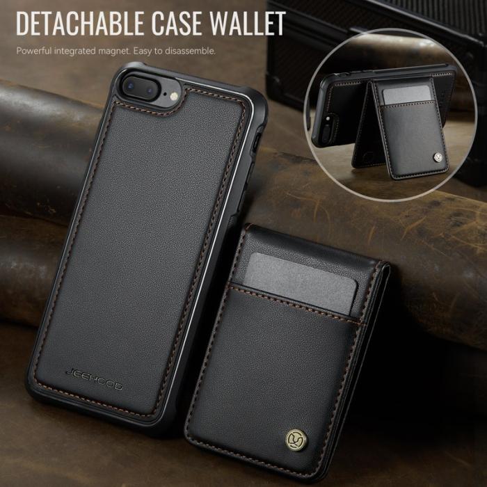 JEEHOOD - JEEHOOD J06 Läderfodral i svart för iPhone 8 Plus/7 Plus