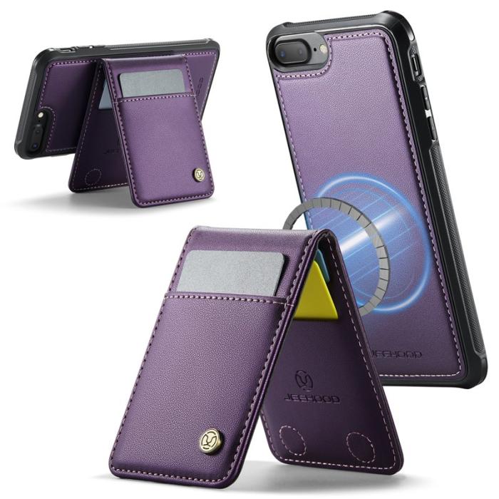 JEEHOOD - JEEHOOD J06 Läderfodral iPhone 8 Plus/7 Plus MagSafe Lila