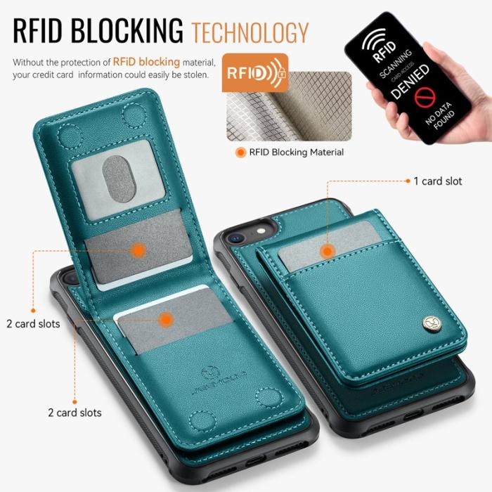 JEEHOOD - JEEHOOD J06 Läderfodral iPhone 8/SE 2020/SE 2022/7 - Blå