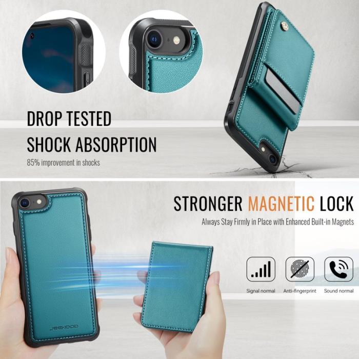 JEEHOOD - JEEHOOD J06 Läderfodral iPhone 8/SE 2020/SE 2022/7 - Blå