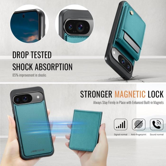 JEEHOOD - JEEHOOD J06 Läderfodral till Google Pixel 9 Pro - Blå