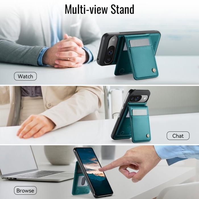 JEEHOOD - JEEHOOD J06 Läderfodral till Google Pixel 9 Pro - Blå