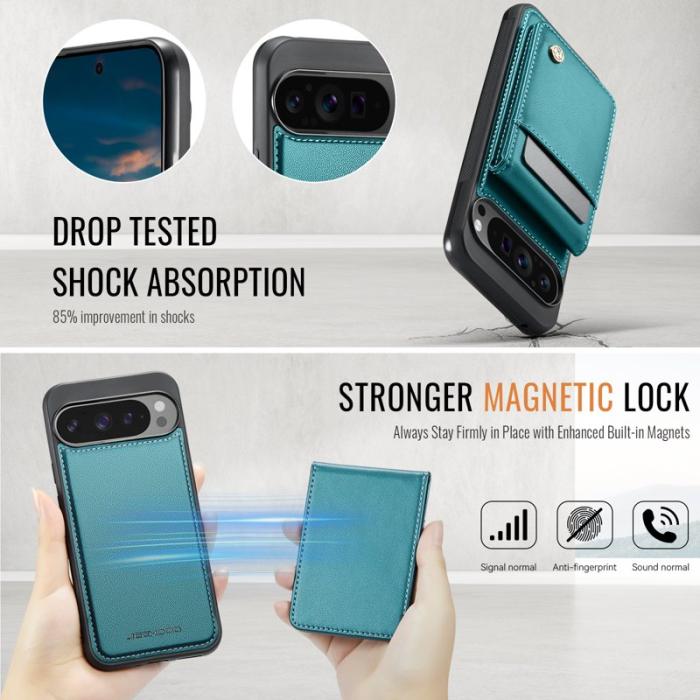 JEEHOOD - JEEHOOD J06 Läderfodral till Google Pixel 9 Pro XL - Blå