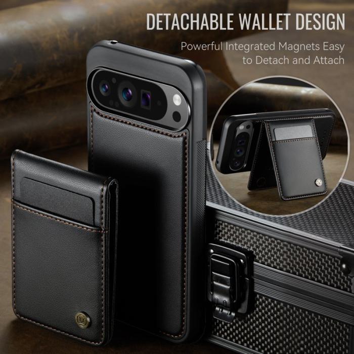 JEEHOOD - JEEHOOD J06 Läderfodral till Google Pixel 9 Pro XL - Svart