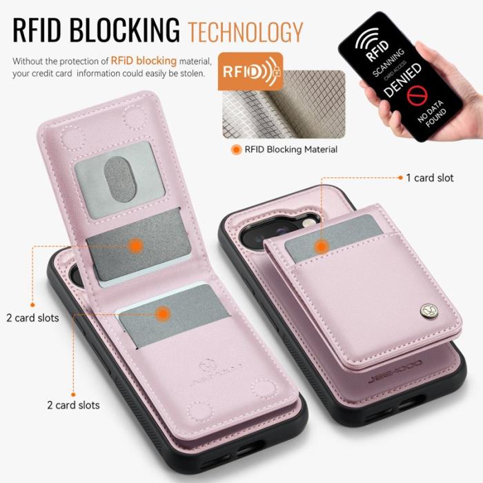 JEEHOOD - JEEHOOD J06 Läderfodral till Google Pixel 9a med MagSafe - Rosa