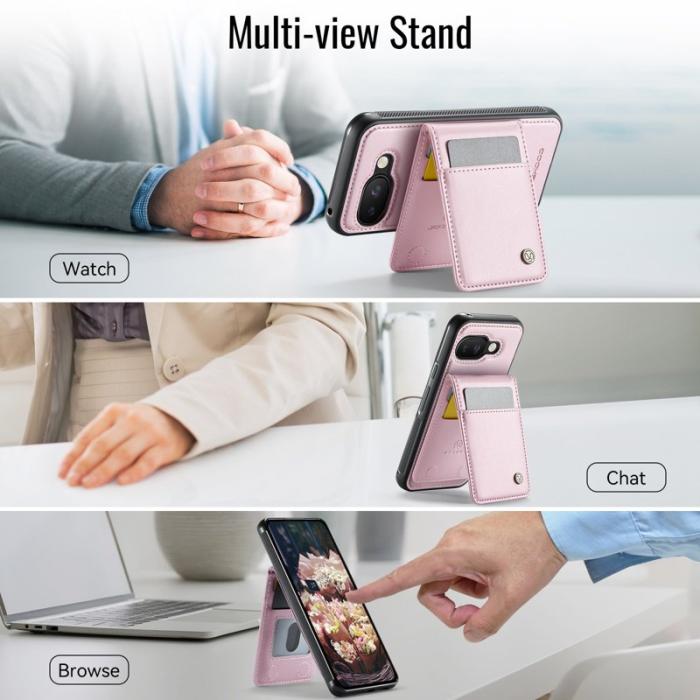 JEEHOOD - JEEHOOD J06 Läderfodral till Google Pixel 9a med MagSafe - Rosa