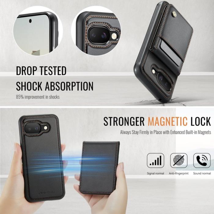 JEEHOOD - JEEHOOD J06 Läderfodral till Google Pixel 9a - Svart