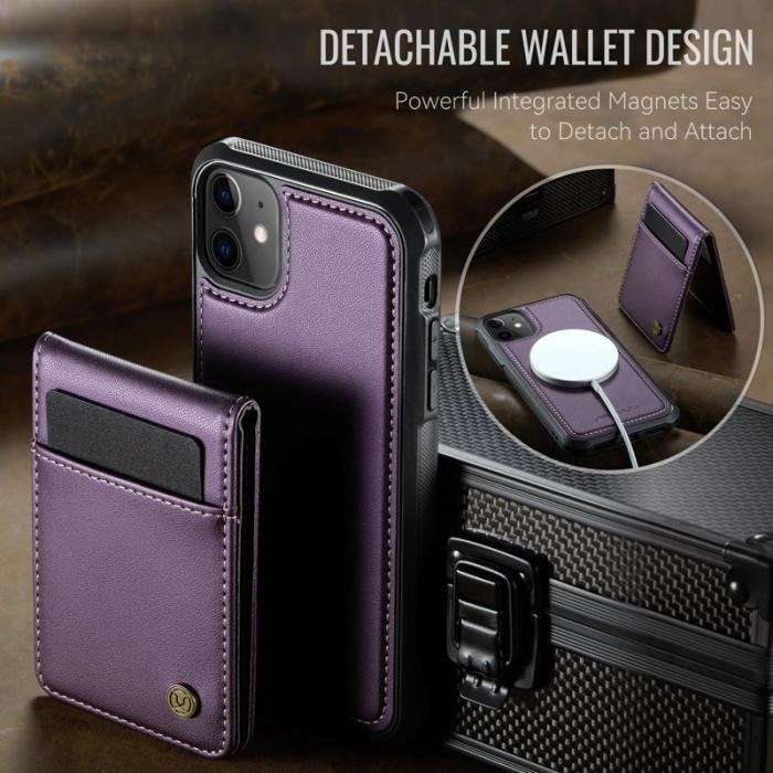 JEEHOOD - JEEHOOD J06 Läderfodral till iPhone 12 Pro 6.1 tum - Lila