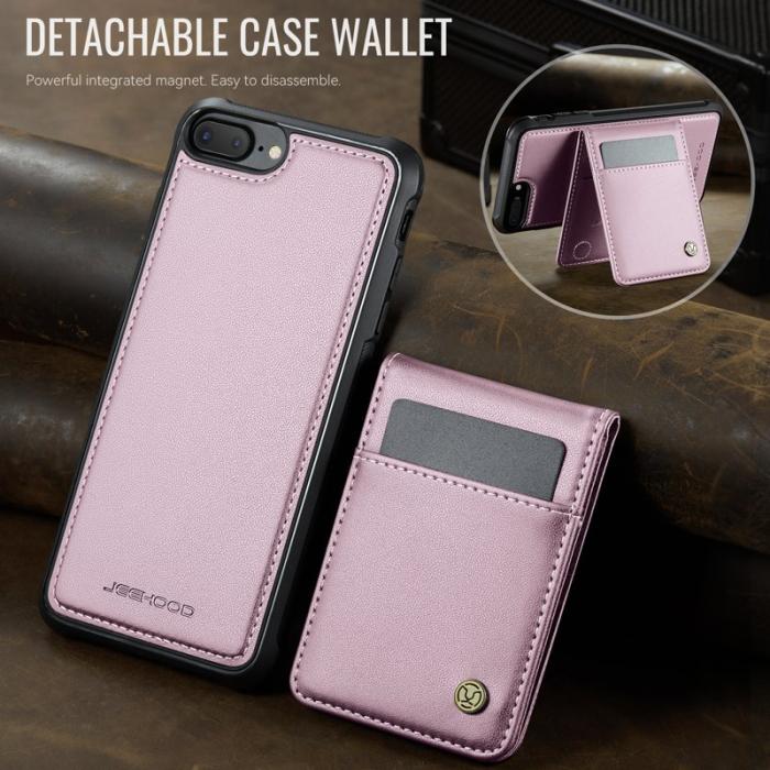 JEEHOOD - JEEHOOD J06 Läderfodral till iPhone 8 Plus/7 Plus - Rosa