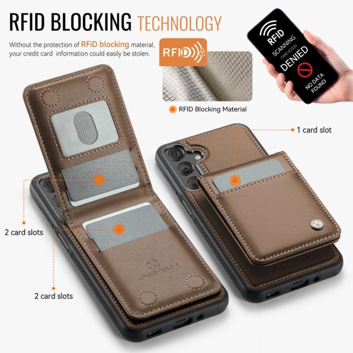 JEEHOOD - JEEHOOD J06 Läderfodral till Samsung Galaxy A16 5G/4G - Brun