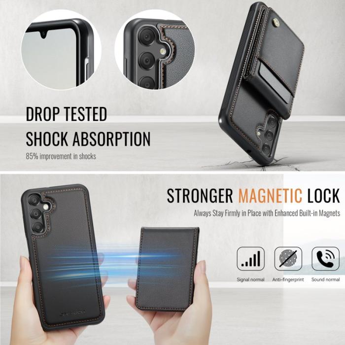 JEEHOOD - JEEHOOD J06 Läderfodral till Samsung Galaxy A16 5G - Svart