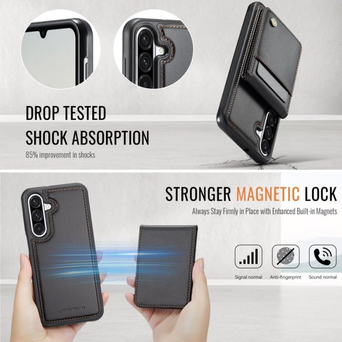 JEEHOOD - JEEHOOD J06 Läderfodral till Samsung Galaxy A26 5G - Svart