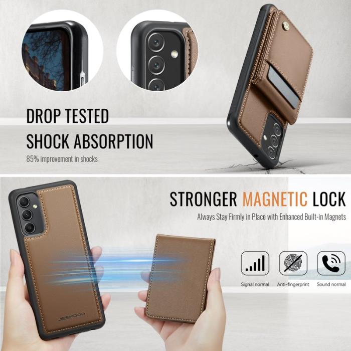 JEEHOOD - JEEHOOD J06 Läderfodral till Samsung Galaxy A34 5G - Brun