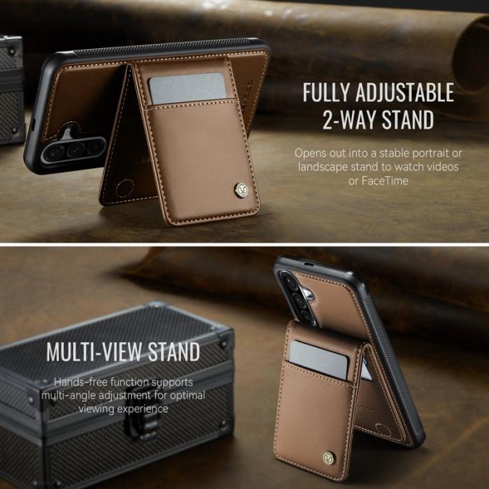 JEEHOOD - JEEHOOD J06 Läderfodral till Samsung Galaxy A36 5G - Brun