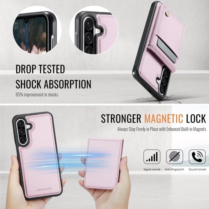 JEEHOOD - JEEHOOD J06 Läderfodral till Samsung Galaxy A36 5G - Rosa