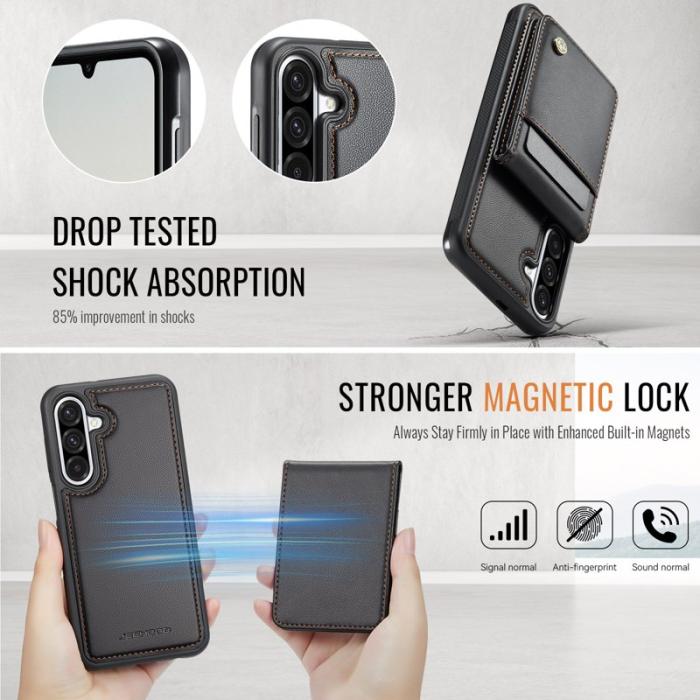 JEEHOOD - JEEHOOD J06 Läderfodral till Samsung Galaxy A36 5G - Svart