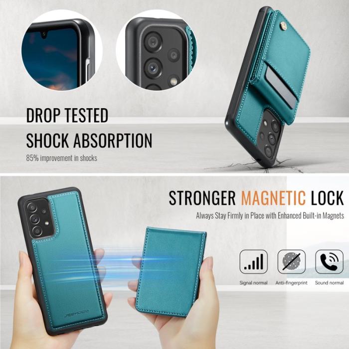 JEEHOOD - JEEHOOD J06 Läderfodral till Samsung Galaxy A52 5G - Blå