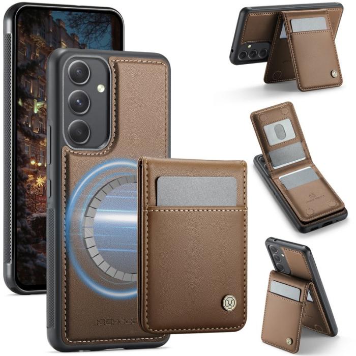 JEEHOOD - JEEHOOD J06 Läderfodral till Samsung Galaxy A54 5G - Brun