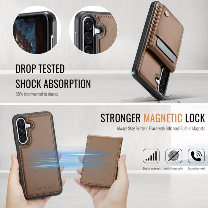 JEEHOOD - JEEHOOD J06 Läderfodral till Samsung Galaxy A56 5G - Brun