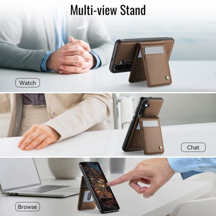 JEEHOOD - JEEHOOD J06 Läderfodral till Samsung Galaxy A56 5G - Brun