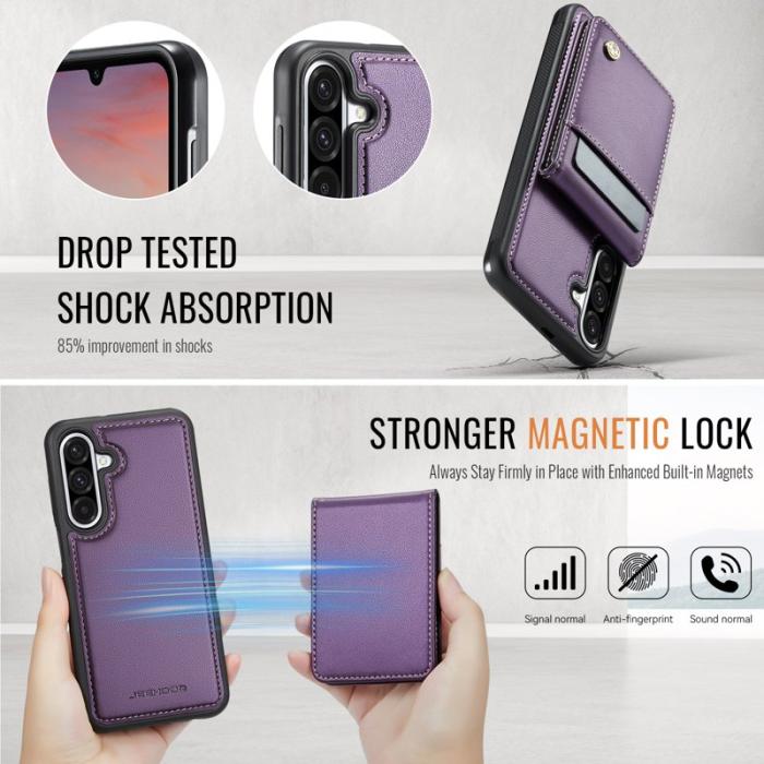 JEEHOOD - JEEHOOD J06 Läderfodral till Samsung Galaxy A56 5G - Lila