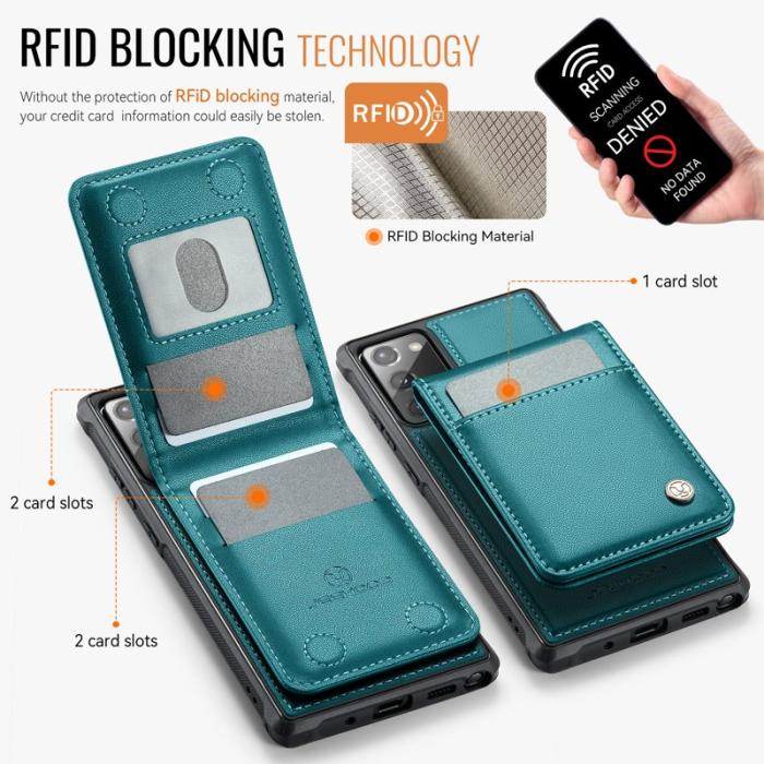 JEEHOOD - JEEHOOD J06 Läderfodral till Samsung Galaxy Note20 - Blå