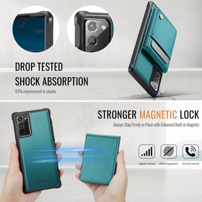 JEEHOOD - JEEHOOD J06 Läderfodral till Samsung Galaxy Note20 - Blå