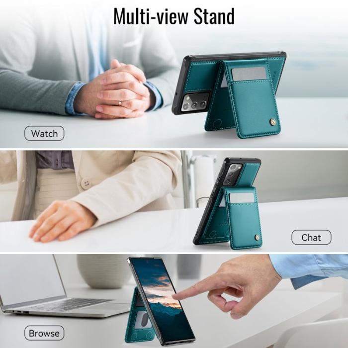 JEEHOOD - JEEHOOD J06 Läderfodral till Samsung Galaxy Note20 - Blå