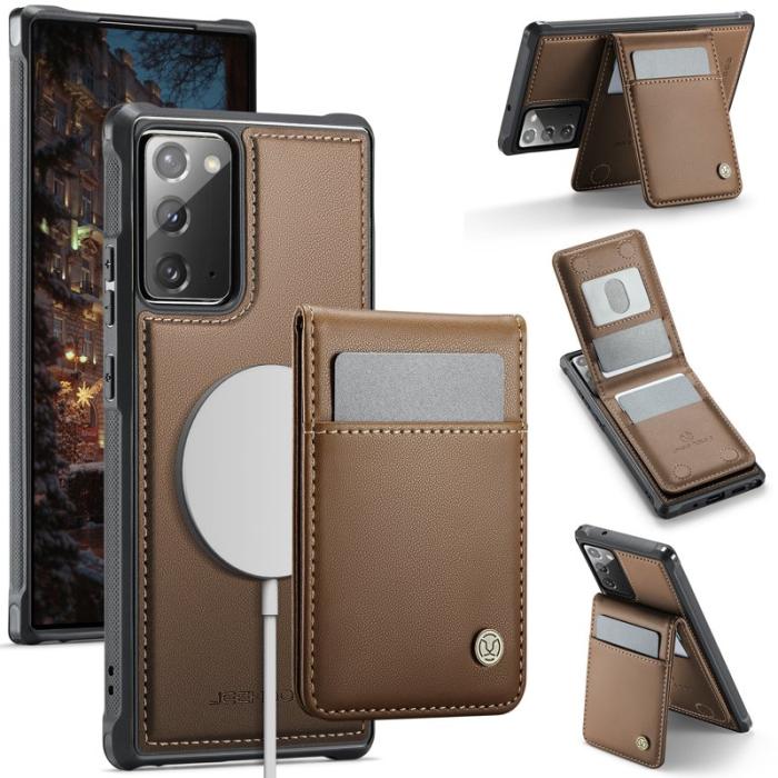 JEEHOOD - JEEHOOD J06 Läderfodral till Samsung Galaxy Note20 - Brun