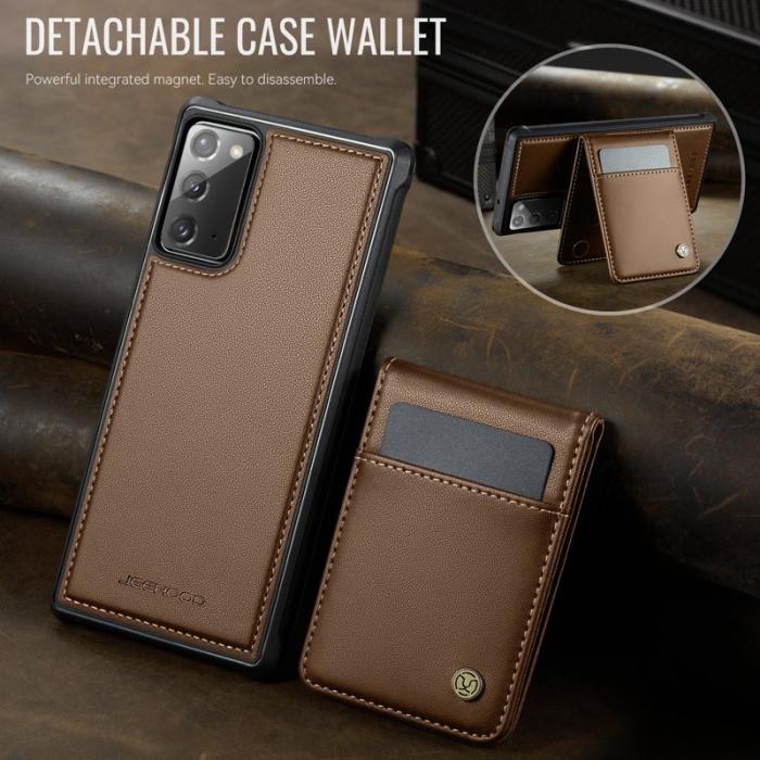 JEEHOOD - JEEHOOD J06 Läderfodral till Samsung Galaxy Note20 - Brun