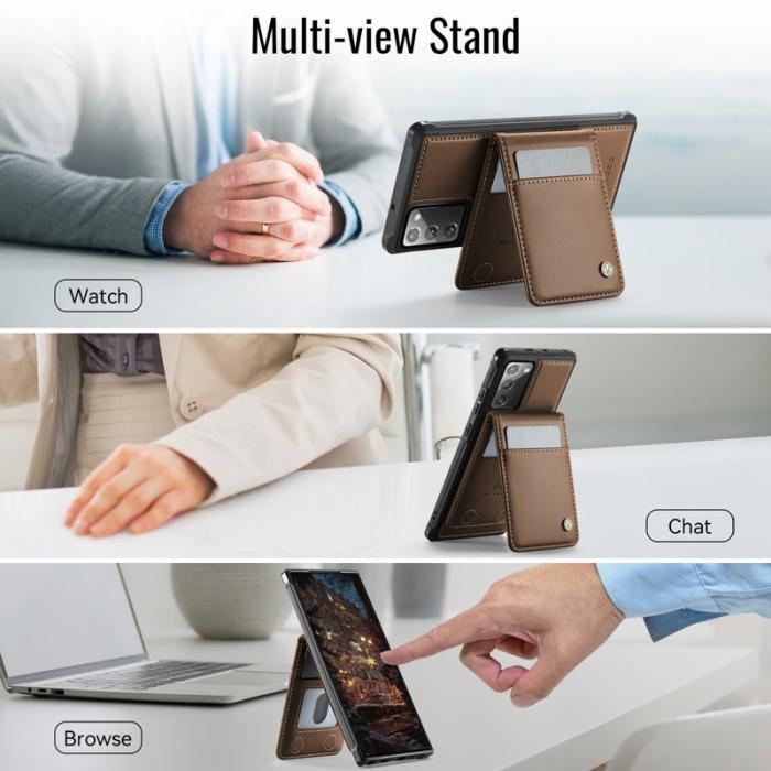 JEEHOOD - JEEHOOD J06 Läderfodral till Samsung Galaxy Note20 - Brun