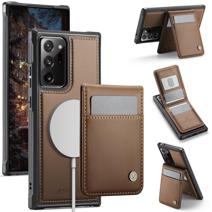 JEEHOOD - JEEHOOD J06 Läderfodral till Samsung Galaxy Note20 Ultra - Brun