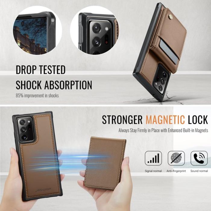 JEEHOOD - JEEHOOD J06 Läderfodral till Samsung Galaxy Note20 Ultra - Brun
